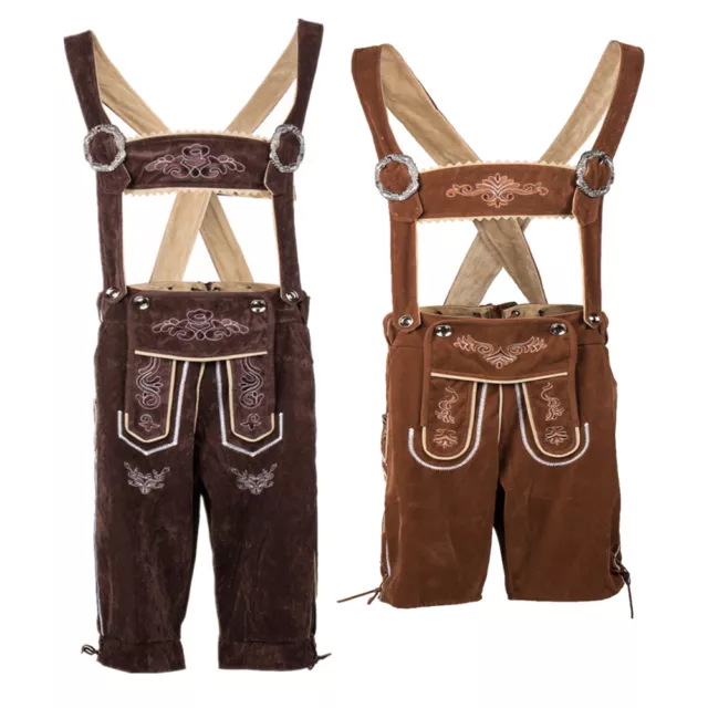 Mens Oktoberfest Bavarian Lederhosen German Traditonal Suspender Shorts