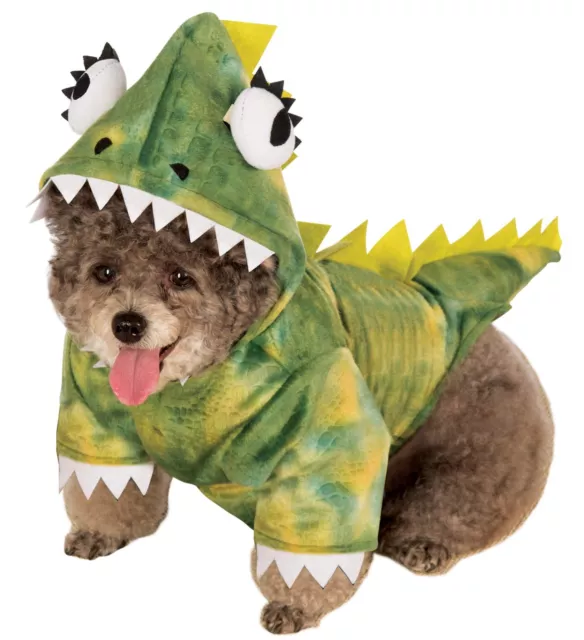Official Rubie's Dinosaur T-Rex Pet Costume, Size Medium M Green Dinosaur Hoodie
