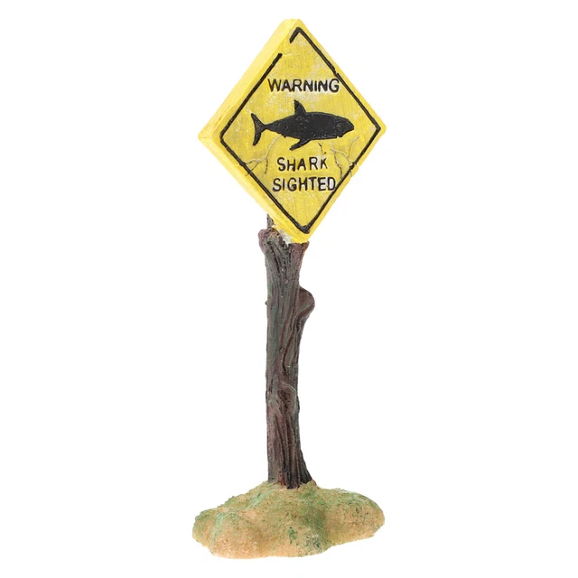 Señales de advertencia de paisaje accesorios adorno para pecera de resina