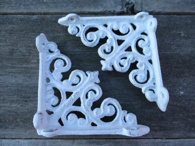 12 Antique Style Shelf Brace Wall Bracket Cast Iron Brackets SMALL White