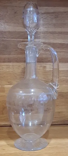 Glass Decanter Wine Carafe - Etched Gllass