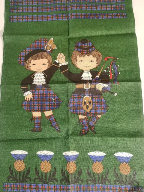 Kiltie by Lianne Linen Tea Towel Scottish Bagpipes Hihgland Dancers New