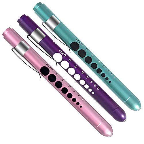 ALMOCN 3 Pack Pen LightNurse Medical Reusable LED Penlight White Light with P...