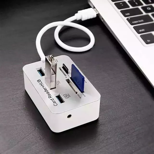 7-IN1 USB 3.0 3 Port Hub Adapter mit Card Reader SD/TF/MS/M2 Speicherkartenleser