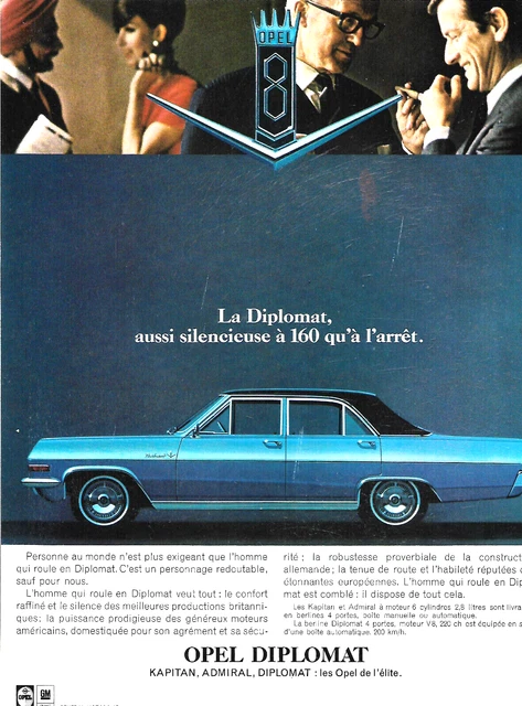 1967 Opel Diplomat Automobile Original Ad In French