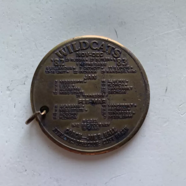 1982 1983 Football Basketball University Of Kentucky Wildcats Schedule Coin