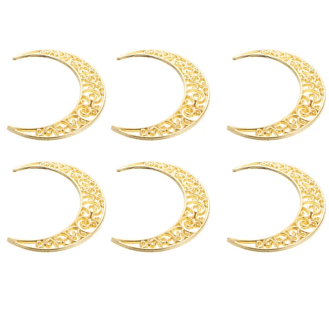 20 Pcs Alloy Hollow Moon Bracelet Jewelry Vintage Charms Metal