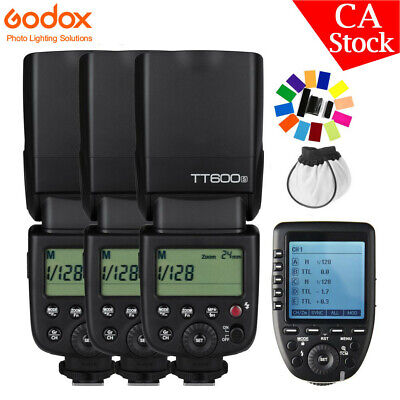 US 3*Godox TT600S Camera Flash Speedlite+Xpro-S Transmitter Trigger Kit For Sony