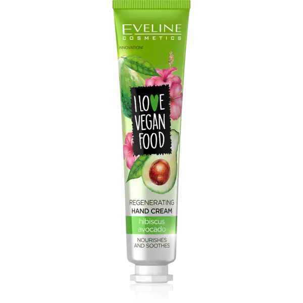 Eveline I Love Vegan Food Regnerating Hand Cream Avocado And Hibiscus 50ml