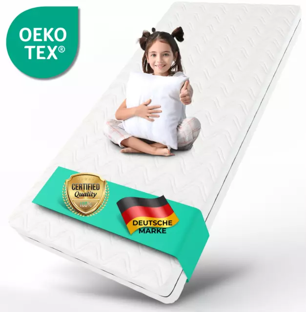 Kinderbettmatratze Babymatratze COZY Optional mit Bettlaken Weiß Atmungsaktive