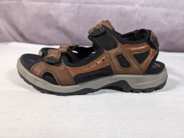 ECCO YUCATAN HIKING Sandals Brown/Black Leather Shoes Men's Size 43, 9 ...