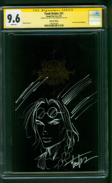 Tomb Raider 21 CGC SS 9.6 Tyler Kirkham Original art sketch Gold Foil Variant
