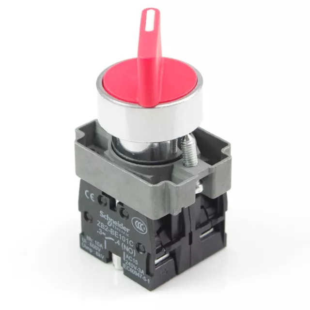 1PCS  22mm red 2 NO  2 position maintain selector rotary pushbutton switch