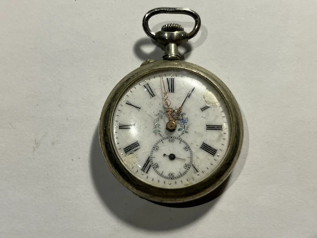 Montre Gousset Ancienne à Restaurer Ou Pour Pièces - Mouvement Mécanique Manuel Bloqué, Projet Pour Collectionneur