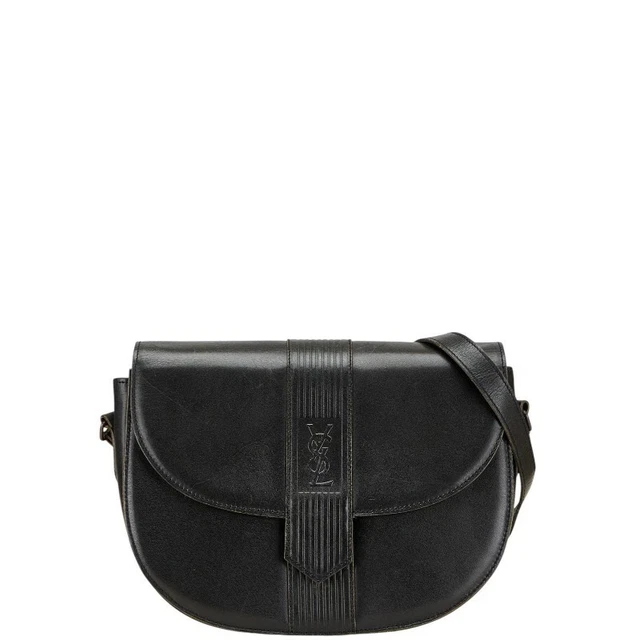 SAINT LAURENT YSL Cassandra Shoulder Bag Black Leather