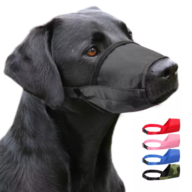 Nylon Dog Muzzle for Barking Small Large breed Anti Bite Adjustable Black S-XXL
