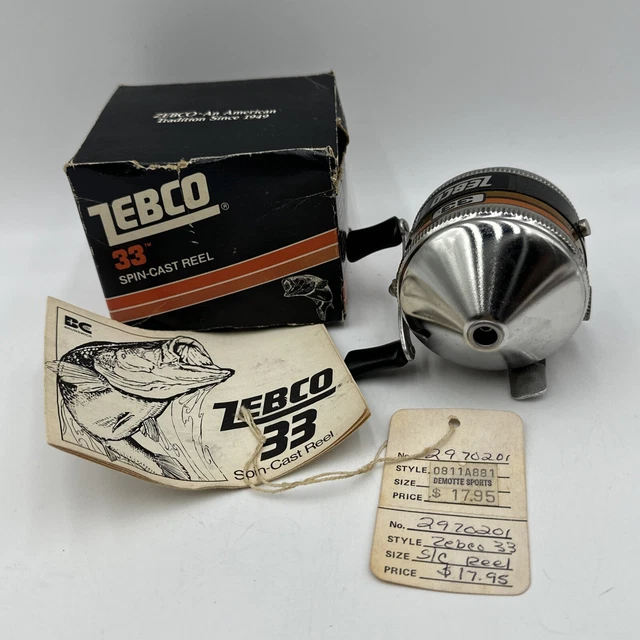 ZEBCO 33 SPINCAST Casting Push Button Fishing Reel Vintage Tackle