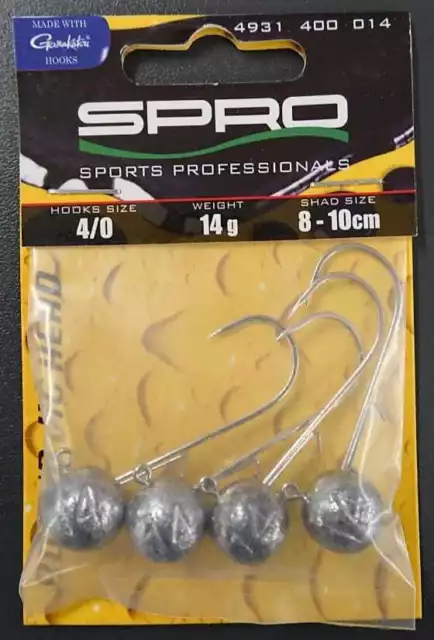 SPRO Gamakatsu Round Jig Head 22 4/0 14g 4 Stück Jigkopf Jighead Bleikopf NEW