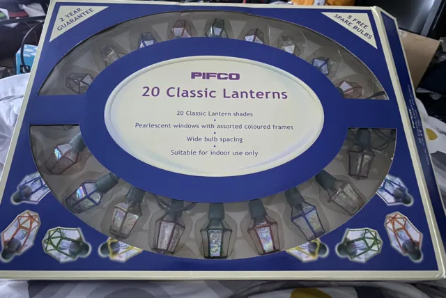 Verpackt Vintage Retro Pifco Weihnachtsbaum 20 Klassische Laternen Lichter Perlmutt