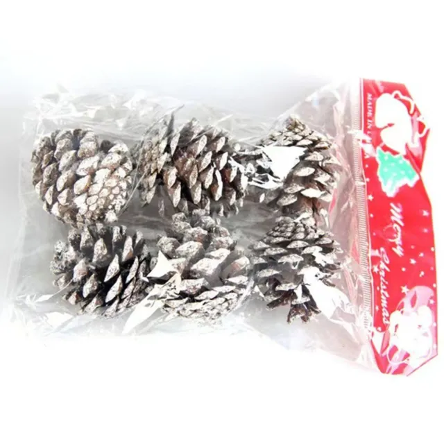 Design compatto cono di pino falso decorazione natalizia polvere di legno