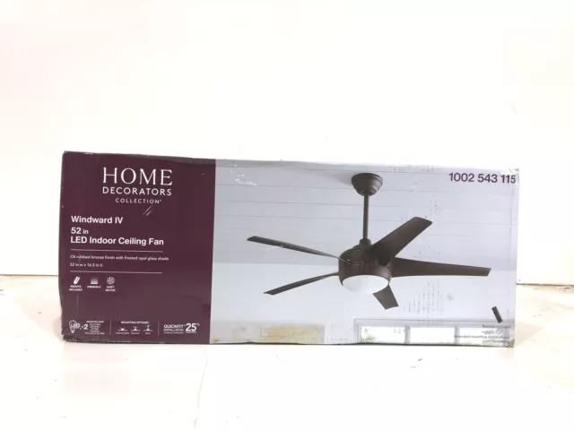 Home Decorators Windward IV 52 in. LED Indoor Oil-Rubbed Bronze Ceiling Fan