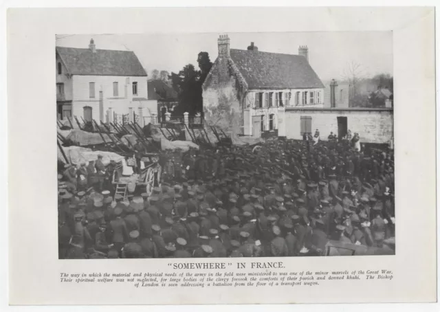 c1914 WWI Photo print BISHOP OF LONDON TROOP ADDRESS IN FRANCE Size: 9.5" x 6.5"