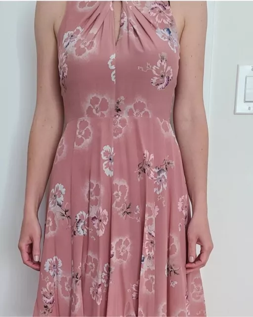 Rebecca Taylor Pink Floral Silk Dress Size 4