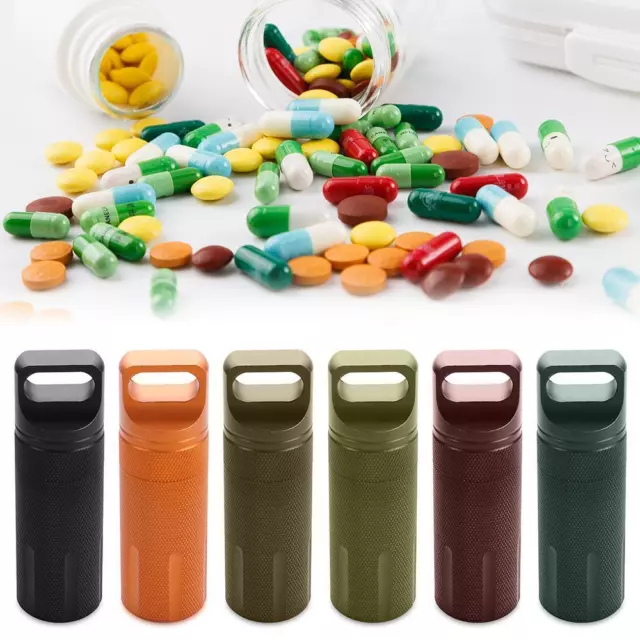 Portable Mini Medicine Seal Waterproof Canister Capsule Bottle EDC Tool