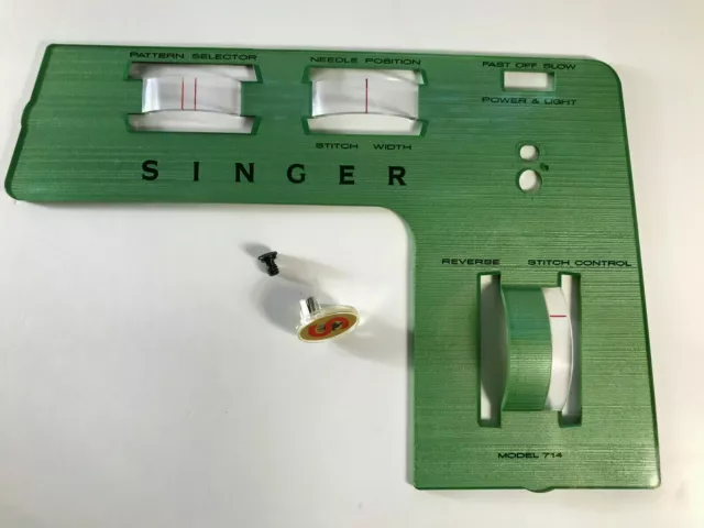 VTG Singer 714 Sewing Machine Green Control Panel Face Plate Replacement Parts
