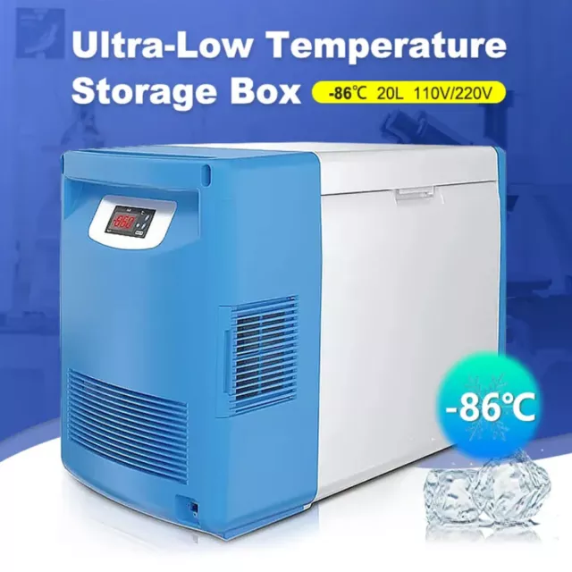 -86°C Portable Ultra Low Temperature Freezer Lab Mini Fridge Refrigerator 20L
