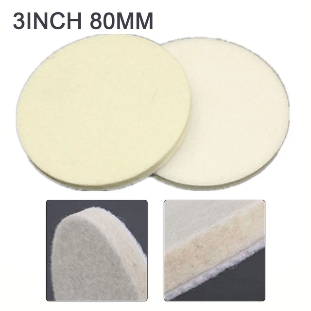 Ricambio rapido cuscinetti lucidanti feltro lana per lucidatura mobili 80 mm (2 pezzi)