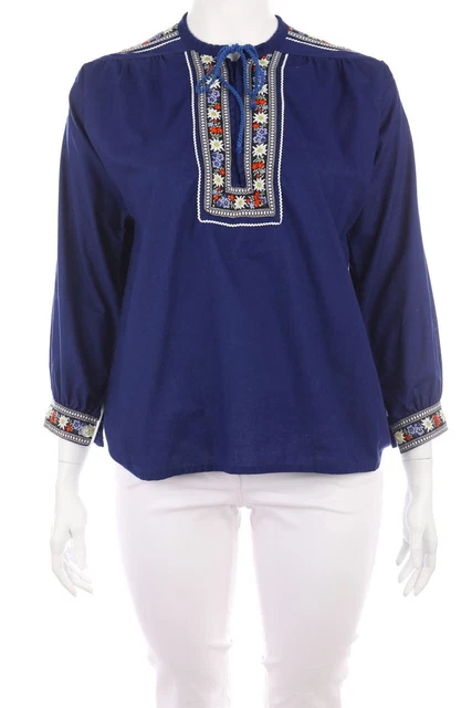 Camicia tradizionale Paloma ricami D 48 blu