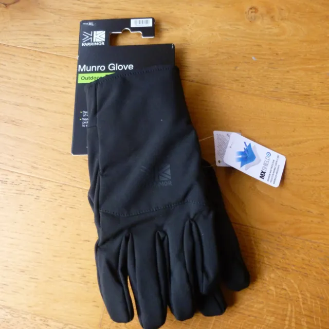 Karrimor Munro Softshell Gloves Black Men's XL RRP £29.99 Brand New Free UK P+