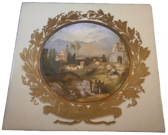 Antik 19thC Englisch Copeland Porzellan Szenerie Tafel Porzellan Bild Tile Szene