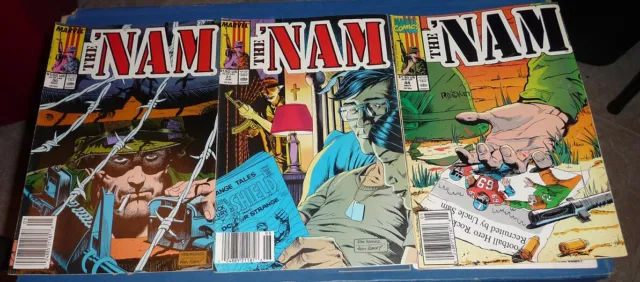 THE 'NAM, 1989/1990 Vintage MARVEL COMICS COMIC BOOKS LOT OF 3