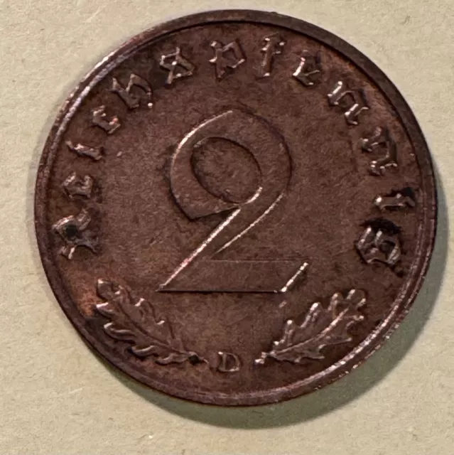 2 Pfennige 1938 D 3. Reich