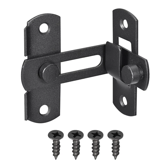 Sliding Barn Door Latch 90 Degree Cabinet Closet Window Barn Lock Black