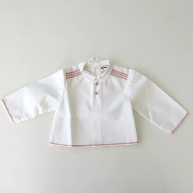 Authentique petite robe blanche et rose de marque TERGAL  - 3 -6 mois