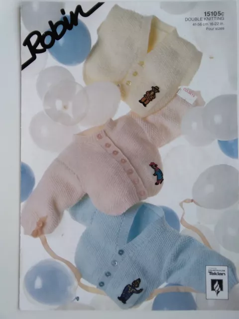 Baby  Cardigans & Waistcoat  Knitting  Pattern  sizes  16  -  22  inch chest  DK