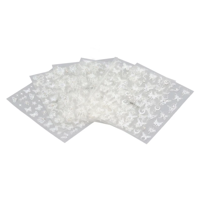 6 Sheet Nail Art Stickers Holographic Rhinestone Self Adhesive Hol Esp