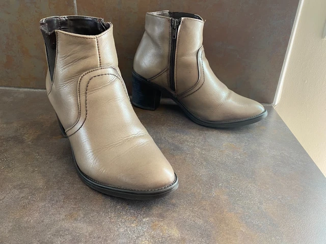 Bottines Pointure 39 Grise Taupe Cuir Exterieur Synthetique Interieur Occasions 3