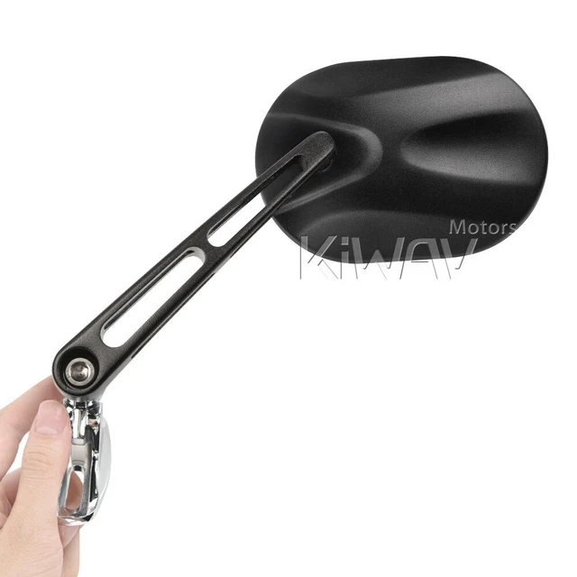Miroirs paire noir STARK OVALE base chromé pour Ducati 959 1299 Panigale 16'
