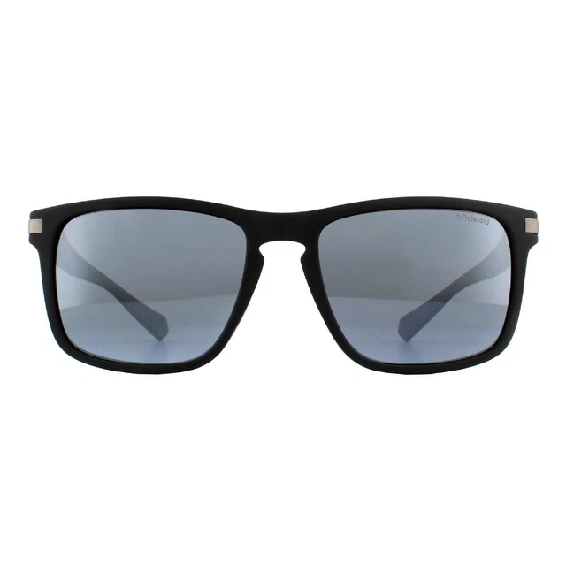 POLAROID LUNETTES DE Soleil Pld 2088/S 003 Ex Noir Mat Argent Miroir ...