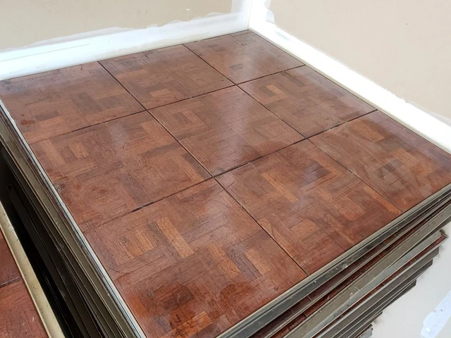 82 SICO Portable Dance Floor Panels Original Oak + Aluminum Trim!