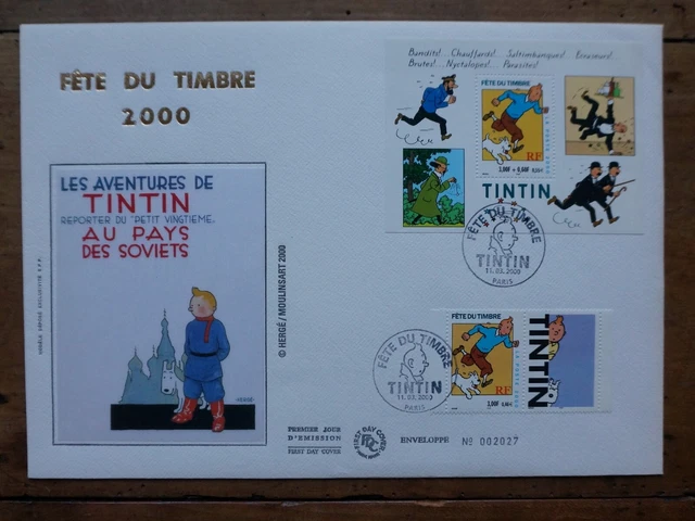 Paire 2 Timbres Tintin N° 3303 Oblitération premier jour Albi