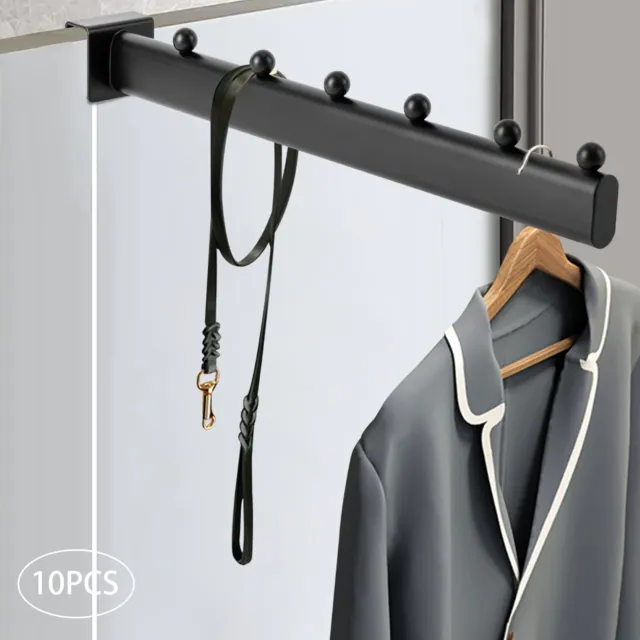 10 Pcs 6-Ball 12'' Slat Wall Iron Grid Wall Hanger Hook for Clothes Bags Display