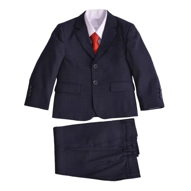 Blue Checked 5 Piece Boy Suits Boys Wedding Suit Page Boy Party Prom 2-15 Years
