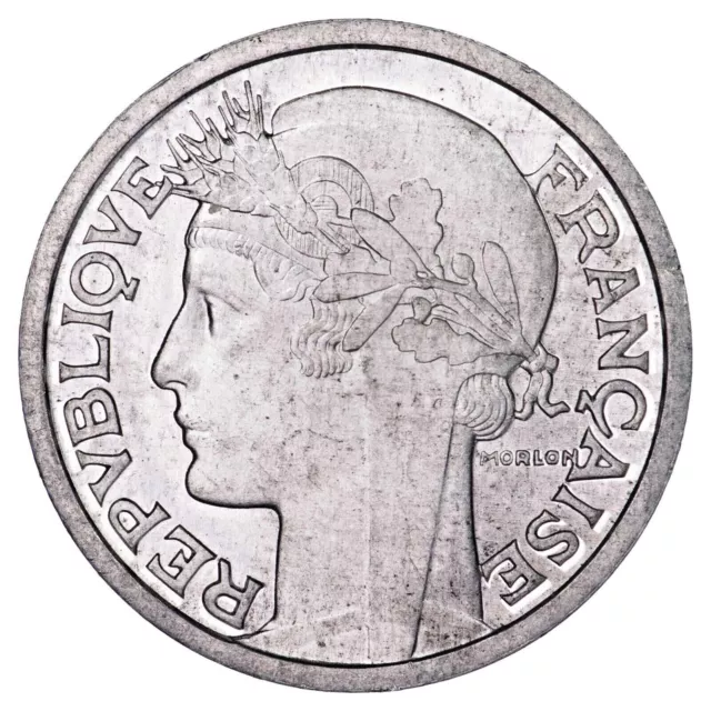 France 2 Francs 1941 Morlon pattern coin UNC coin French Aluminium