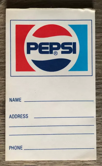 Vintage Pepsi Memo Note Pad Delivery Driver Address Paper