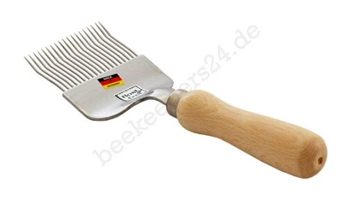Entdecklungsgabel Edelstahl, Holzgriff, gebogene Nadeln - Made in Germany
